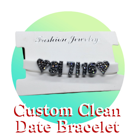 Custom date slider bracelet! Many colors available! NA AA Anniversary - Picture 1 of 7
